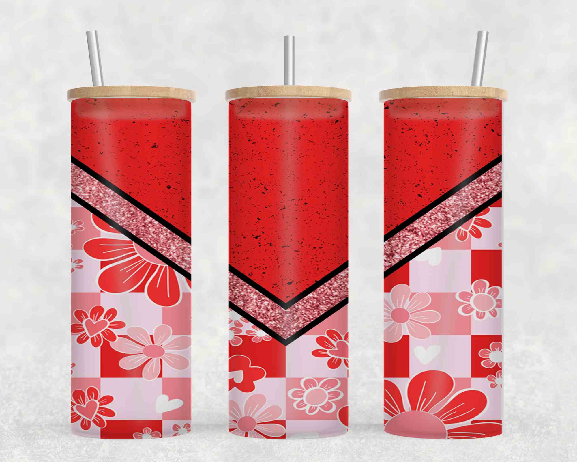 Retro Red Vee Flower-10607